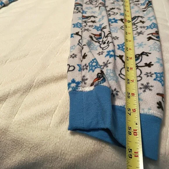 Disney Frozen Olaf SNOWMAN and SNOWFLAKE print hooded hoodie onesie one piece - Picture 13 of 16